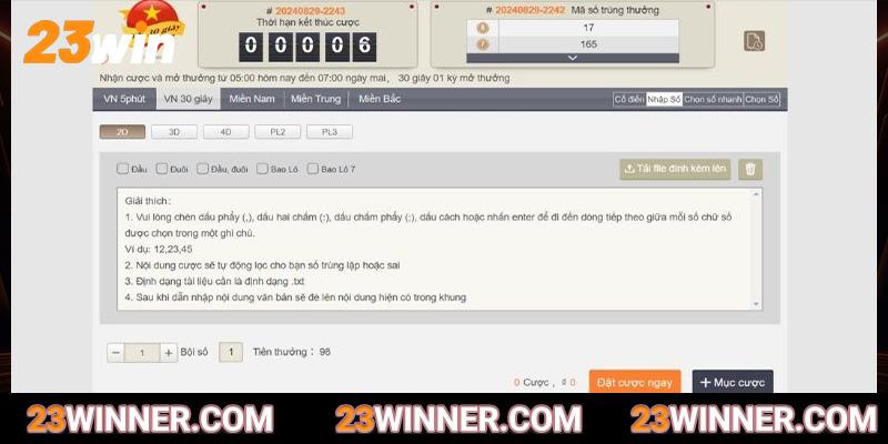 Hệ thống cược xổ số 23win tự động     